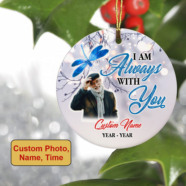 Personalized memorial ornament Dragonfly I'm Always with You, Christmas in Heaven sympathy gift NOM244