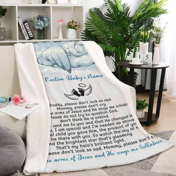 Baby Memorial Blanket Personalized, Sympathy Gifts for Loss of Baby, Loss of Child, Child Loss Memorial Gifts VTQ114