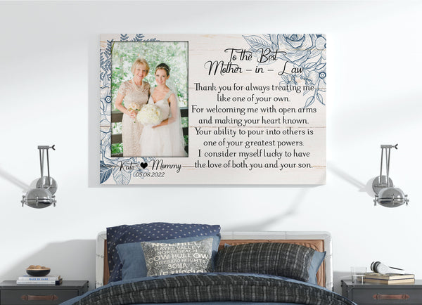 Personalized Mother Day Gifts| to My Mother-In-Law Canvas, Mother-in-Law Gift, Best Mother-in-Law, Mother-in-Law Birthday Gift, Gifts for Mother In Law on Mother’ Day| AP581