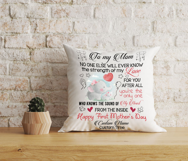 Happy First Mother's Day Custom Pillow, Gift for Mom To Be New Mom Expecting Mother| JPL18