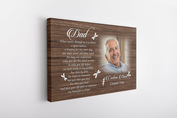 Dad Personalized Memorial Canvas, Sympathy Gifts for Loss of Dad, Remembrance Memorial Gifts for Loss of Loved One - VTQ124