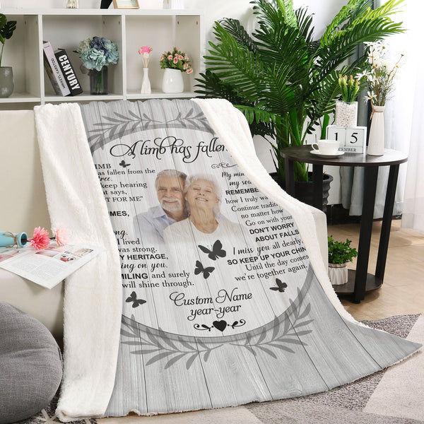 A Limb Has Fallen - Personalized Memorial Blanket| Remembrance Blanket, Sympathy Blanket| T1078