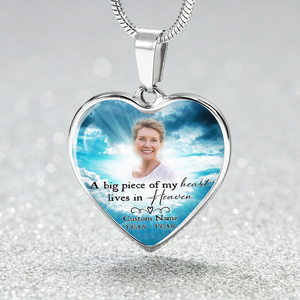 Remembrance necklace for loss of Dad Mom Daughter| Custom Memorial gift| Sympathy jewelry with photo NNT16