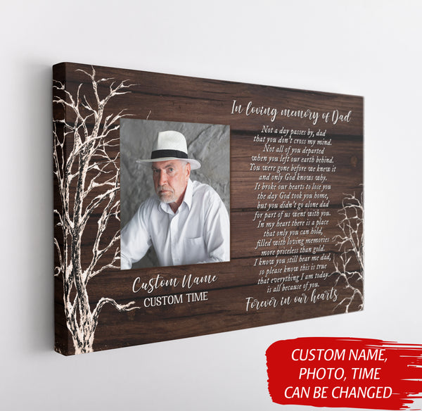 Custom Dad memorial canvas - Bereavement gift for loss of father, in Loving memory of Dad in heaven CNT05