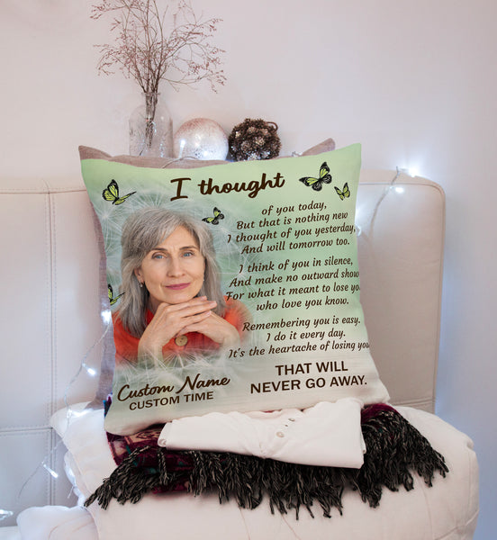 Personalized Memorial Pillow for Loss of Loved One| I Thought Of You Pillow| Memorial Gift Sympathy Gift JPL87