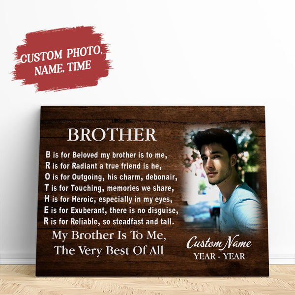 Brother remembrance canvas personalized - Brother in heaven memorial, Sympathy gift for loss brother CNT25