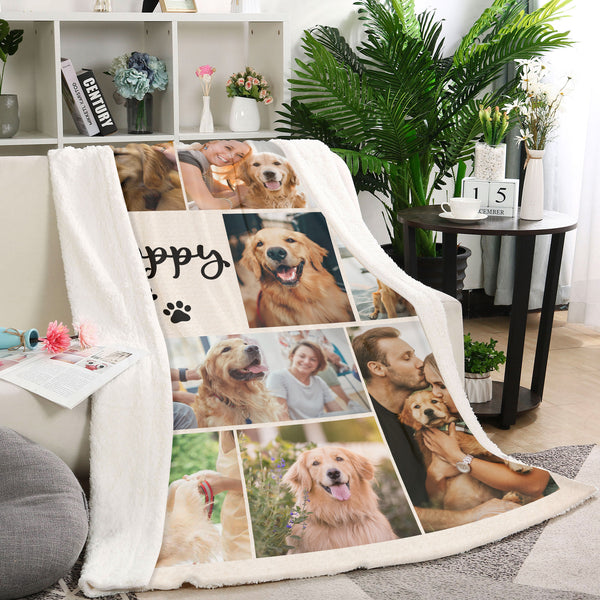 Personalized Dog Memorial Blanket| Custom Dog Photo Collage Fleece Blanket, Dog Remembrance Gift, Sympathy Gift for Dog Owner, Loss of Dog, Pet Memorial Gift| JBD342