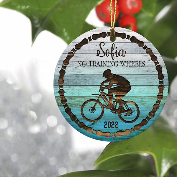 No training wheels bicycle Xmas ornament boys girls, learned to ride bike ornament, Cycling gift| ONT37