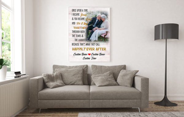 Happily Ever After Personalized Canvas| Wedding Gift for Husband Wife| Anniversary Gift for Him Her| Gift for Couple, Partner on Valentine's Day Christmas Birthday JC582 Myfihu