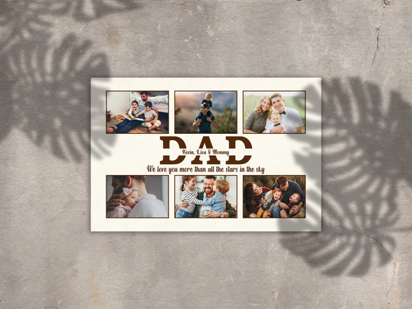 Personalized Dad Canvas from Daughter Son| We Love You| Father's Day Gift for Dad, Father, Husband| JC898