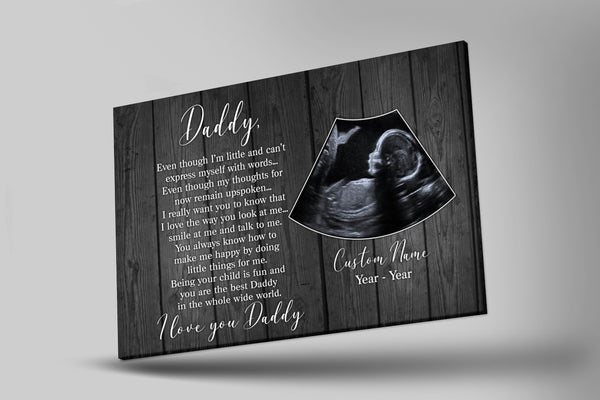 First Father's Day Gift| Custom Sonogram Canvas for New Dad, 1st Time Dad, Expecting Father, Baby Reveal| JC872