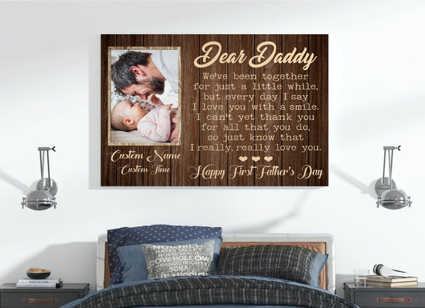 First Father's Day Canvas for New Dad| Custom Gift from Baby for Father, Expecting Dad, 1st Time Dad| JC867