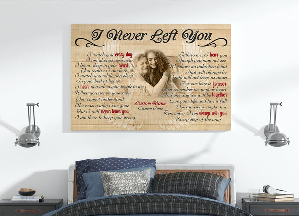 I Never Left You Canvas Memorial Gifts Personalized Sympathy Gift for Loss of Loved One, Memorial Canvas VTQ01