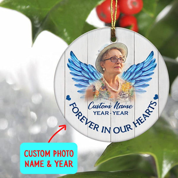 Personalized Memorial Ornament Christmas In Heaven Remembrance Gift For Loss Of Loved One Mom Dad ODT45