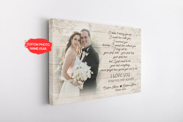 Personalized Anniversary Canvas for Couple| I Love You Forever and Always - Gift for Wife, Gift for Husband, Gift for Lover| Wedding Anniversary, Valentine, Christmas, Birthday| JC449