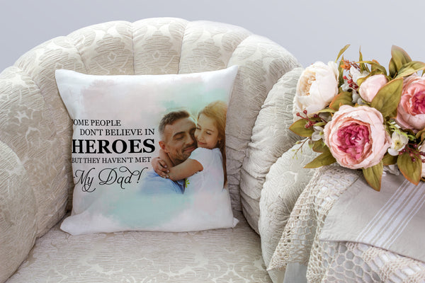 Dad Personalized Pillow (Insert Included) My Dad My Hero Father's Day Gift for Daddy 1-side Print| NPL102