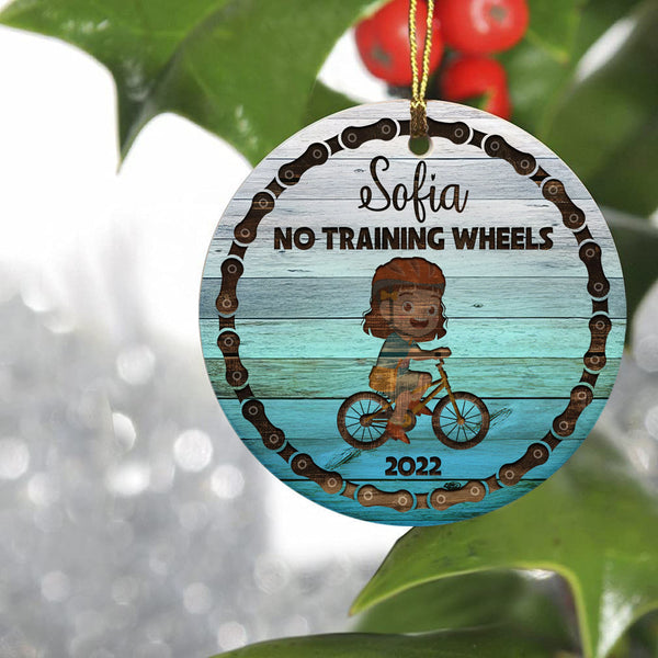 No training wheels ornament for kids, girls boys bicycle Christmas ornament, cycling biking gifts| ONT80