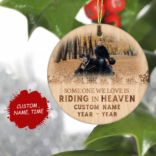 Biker In Heaven Ornament Personalized Memorial Christmas Ornament Remembrance Gift For Loss Of Dad ODT66