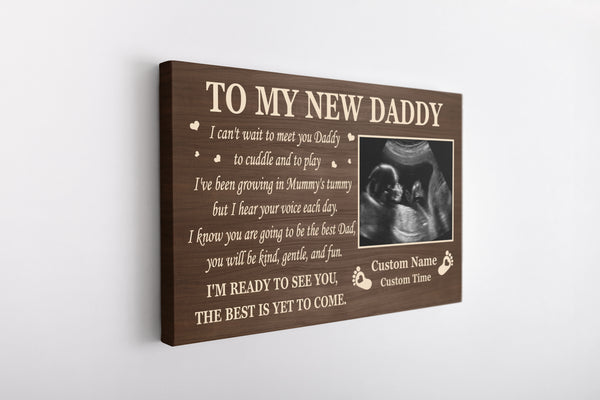 Personalized Canvas To My New Dad| Father's Day Gift, 1st Time Father, Dad To Be, Expecting Dad| JC869