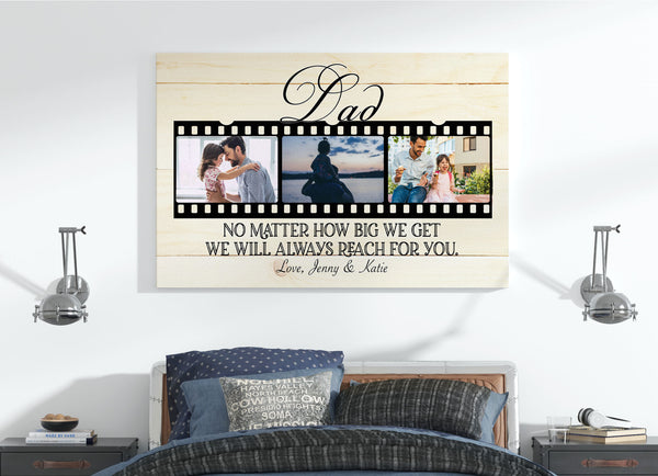 Dad Personalized Canvas Custom Photo Collage Father's Day Gift for Best Dad Ever Birthday Christmas N2562