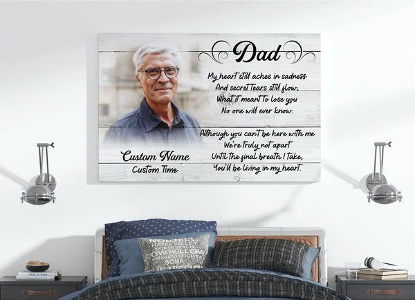 Dad Personalized Canvas, Sympathy Gifts for Loss of Dad, Dad Memorial Gifts, Memorial Gifts for Loss of Loved One - VTQ122