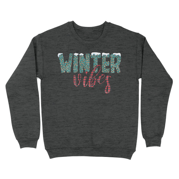 Winter Vibe Christmas Sweatshirt, Leopard Red plaid xmas gifts FFS - IPHW1905