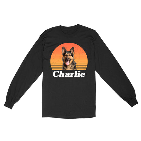 Custom Dog Vintage Shirt, Custom Name and Photo Pet Shirt, Dog Lover/Dog Owner Gift, Personalized gifts Standard Long Sleeve FSD2367D06