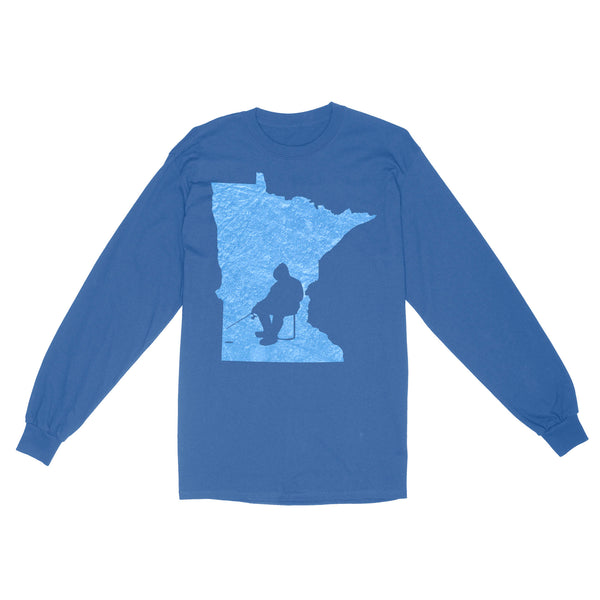 Minnesota Ice Fishing Shirts, Winter Fishing Minnesota State Love Fishing Long Sleeve - FSD2927 D06