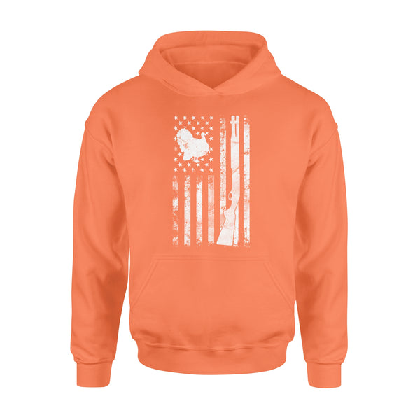 Hunting Shirt with American Flag 4th July, Turkey Hunting Shirt, Gifts for Hunters D05 NQS1338 Hoodie