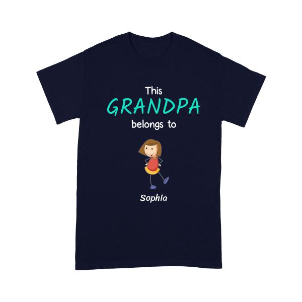 This Grandpa Belongs to - Custom Grandkids T-shirt for Grandpa, Grandma, Birthday & Christmas Gift| NTS242