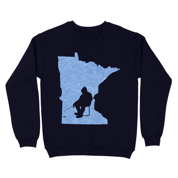 Minnesota Ice Fishing Shirts, Winter Fishing Minnesota State Love Fishing Sweatshirt - FSD2927 D06