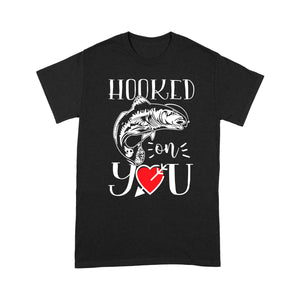 Fishing valentine day gift for husband hooked on you t-shirt - FSD1328D08