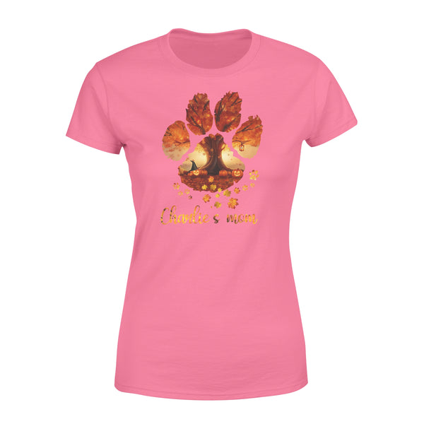 Custom dog's name dog paws mom autum halloween personalized gift - Standard Women's T-shirt