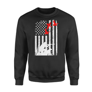 Duck hunting american flag 4th July, duck hunting dog NQSD39 - Standard Crew Neck Sweatshirt