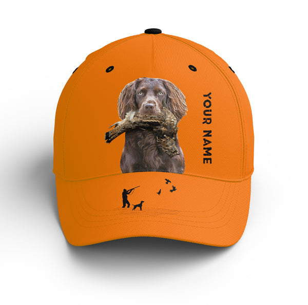 Ruffed Grouse Hunting Dog Blaze Orange Custom Name Hat for Men, Choose hunting dog breeds FSD3991