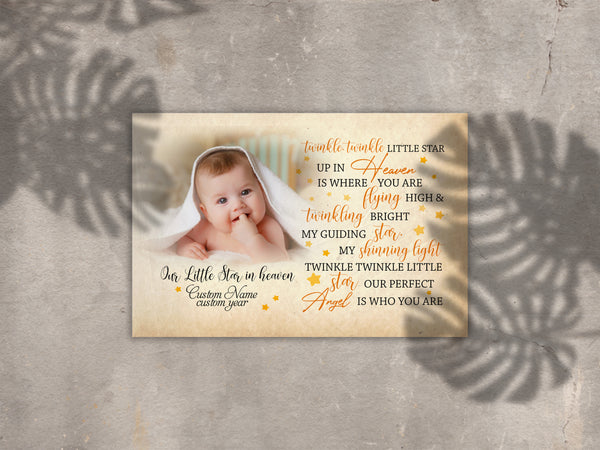 Memorial Canvas Personalized| My Shinning Light | Loss of Baby, Loss of Child, Infant Loss, Toddler, Child Loss Memorial Gifts| Remembrance Sympathy Gift for Grieving Mom| T1070