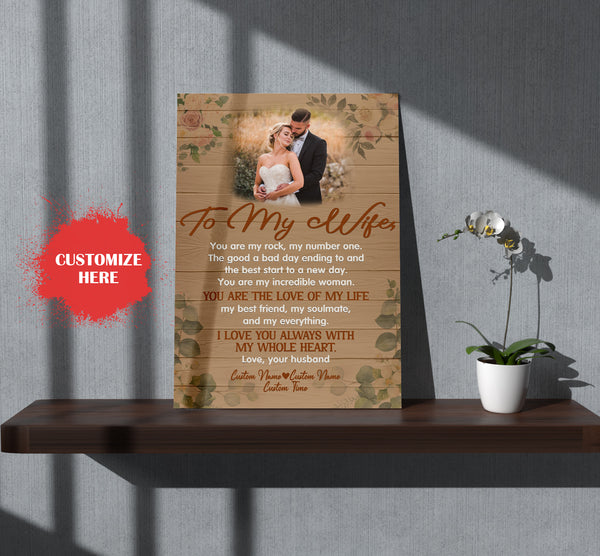 Personalized To My Wife Canvas - You Are My Love of Life| Wedding Gift Anniversary Gift for Wife| Custom Romantic Gift for Her on Birthday Christmas Anniversary Day JC585