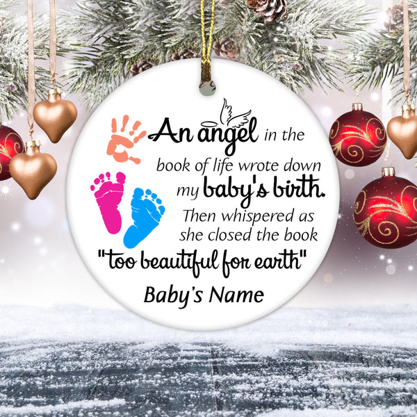 Personalized Ornament on Christmas, Sympathy gift for loss of baby Child loss ornament - OVT16