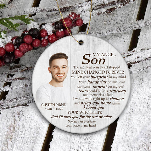 Son Memorial Ornament - My Angel Son, Christmas in Heaven, Son Remembrance Home Decor, Memorial Gift for Loss of Son in Memory, Loss of Child| NOM182