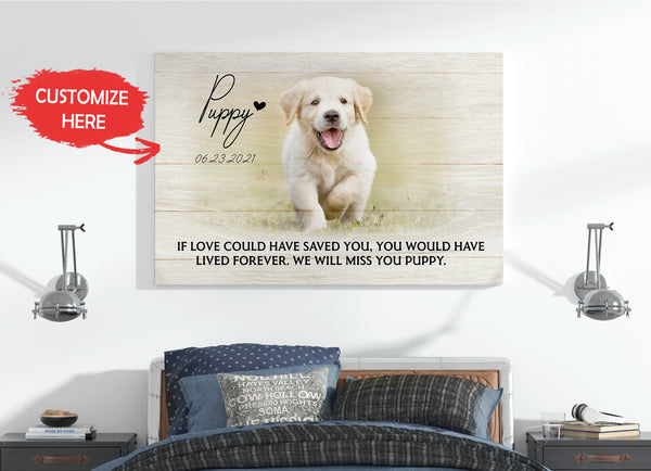 Personalized Canvas| Pet Loss Memorial| If Love Could Have Saved You| Pet Remembrance, Loss of Dog, Loss of Cat Sympathy Gift for Pet Owners, Paw Friend| N1922 Myfihu