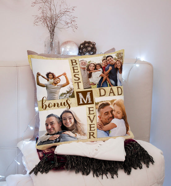 Best Bonus Dad Ever Personalized Pillow (Insert Included) Father's Day Gift Stepdad All-over Print| NPL100