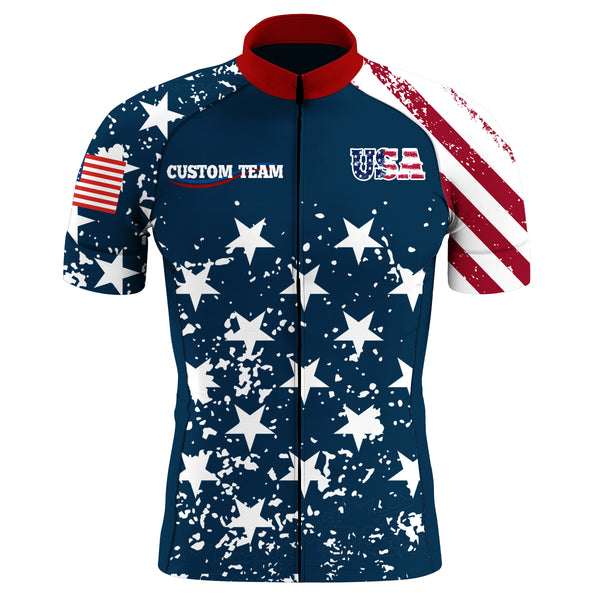 American Mens road cycling jersey Anti-UV US cycle gear 3 Pockets Custom team BMX MTB racing jersey| SLC66