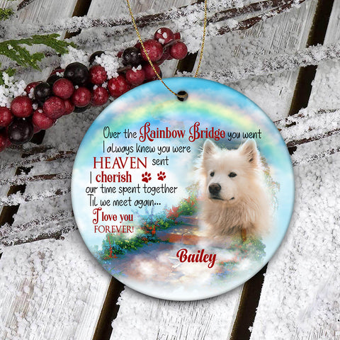 Pet Memorial Ornament - Rainbow Bridge, Pet Loss Ornament, Remembrance Loss of Dog, Loss of Cat, Sympathy Gift for Dog Owners| NOM118