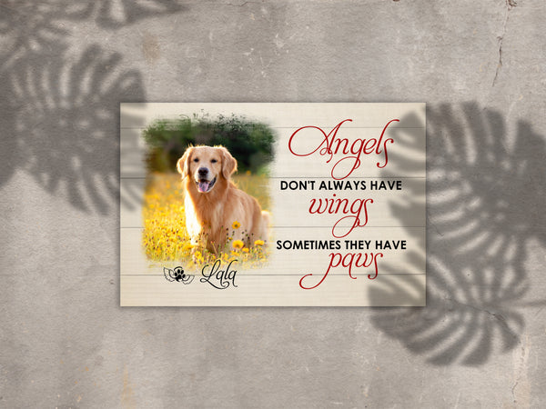 Customized Pet Memorial Gift Don't Cry For Me Canvas Loss Dog Gift Sympathy Gifts for Dog in Heaven AP15