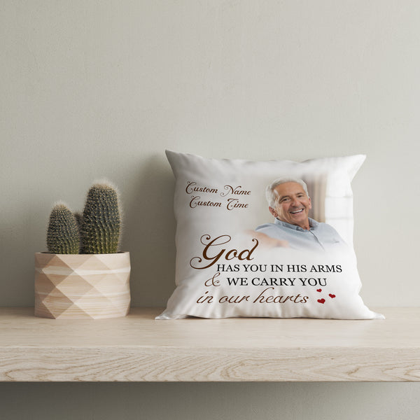 Personalized Memorial Gift for Loss of Loved One| Carry You In Heart Throw Pillow Sympathy Gift| JPL93