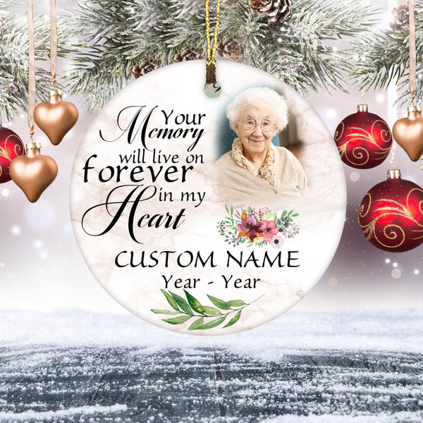 Memorial Ornament Personalized Christmas Sympathy Gift For Loss Of Mom Dad Remembrance Home Decor ODT46