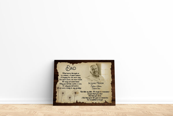 Missing Dad in Heaven Personalized Canvas Remembrance on Father's Day, Sympathy Gift for Loss of Father| N2595