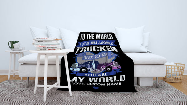 Personalized Blanket for Dad Trucker| Dad Are The World Fleece Blanket| Dad Truck Driver Blanket| Dad Gift Dad Blanket Dad Christmas Dad Birthday Dad Father's Day for Trucker| JB205