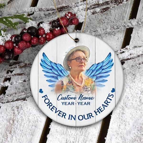 Personalized Memorial Ornament Christmas In Heaven Remembrance Gift For Loss Of Loved One Mom Dad ODT45