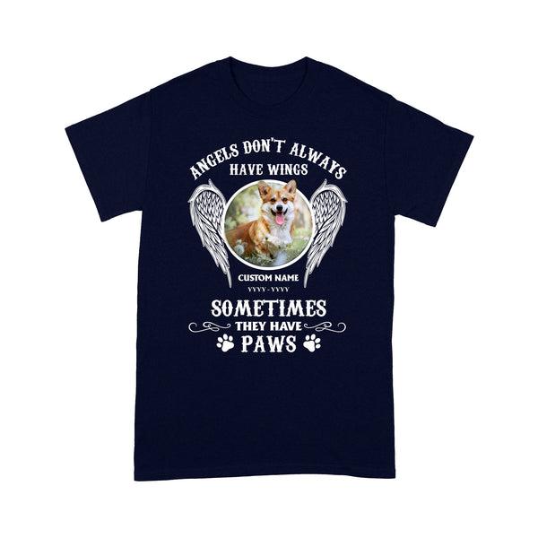 Personalized Dog Memorial T-shirt| Angels Have Paws, Dog Memory Shirt, Dog Remembrance Gift| JTSD183 A02M07